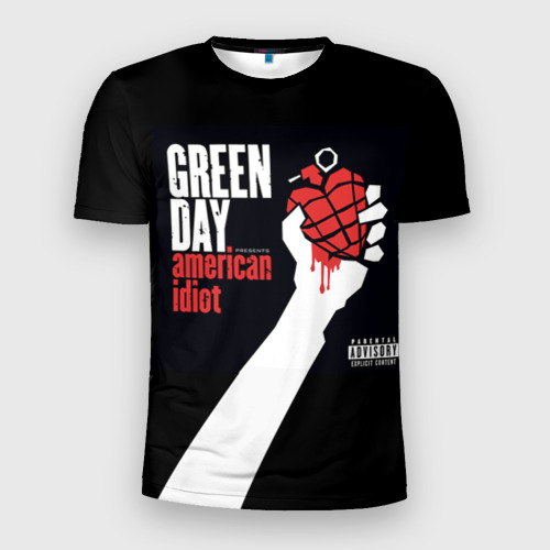 Мужская футболка 3D Slim с принтом Green Day 3, вид спереди #2