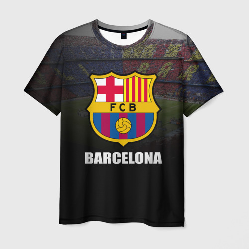 Мужская футболка 3D с принтом Барселона, вид спереди #2