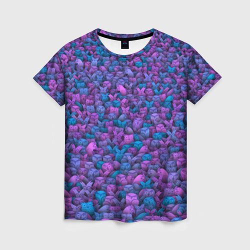 Женская футболка 3D с принтом Загадочные совы, вид спереди #2