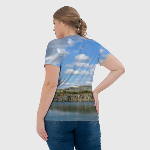 Женская футболка 3D с принтом Узбекистан, вид сзади #2