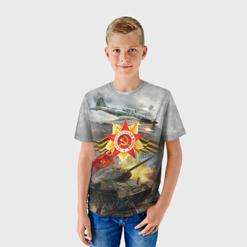 Детская футболка 3D с принтом Отечественная война, фото на моделе #1