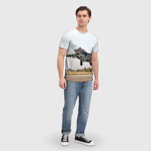 Мужская футболка 3D с принтом Истребитель, вид сбоку #3