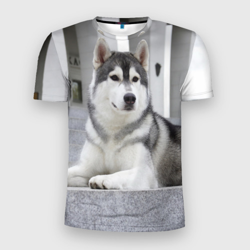 Мужская футболка 3D Slim с принтом Волчья парода, вид спереди #2
