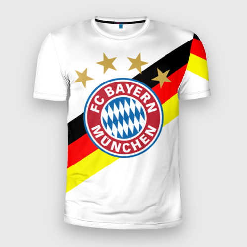 Мужская футболка 3D Slim с принтом ФК Бавария, вид спереди #2