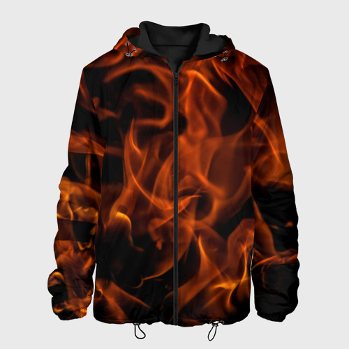 Мужская куртка 3D с принтом Пламя, вид спереди #2