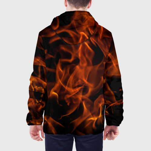 Мужская куртка 3D с принтом Пламя, вид сзади #2