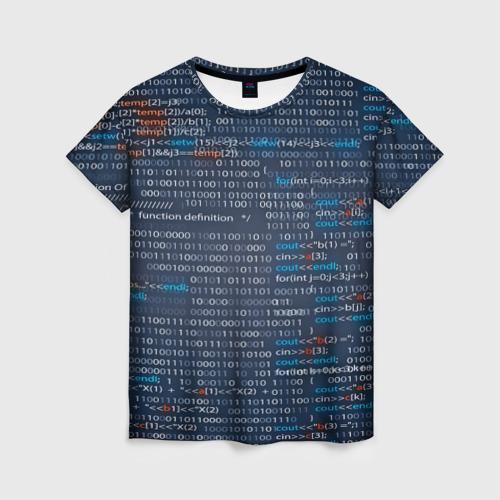 Женская футболка 3D с принтом Информатика, вид спереди #2