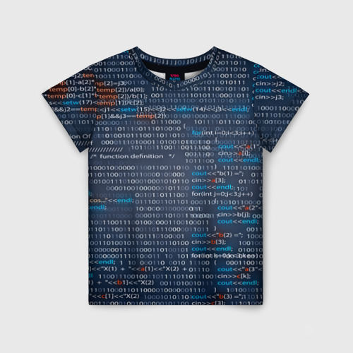 Детская футболка 3D с принтом Информатика, вид спереди #2