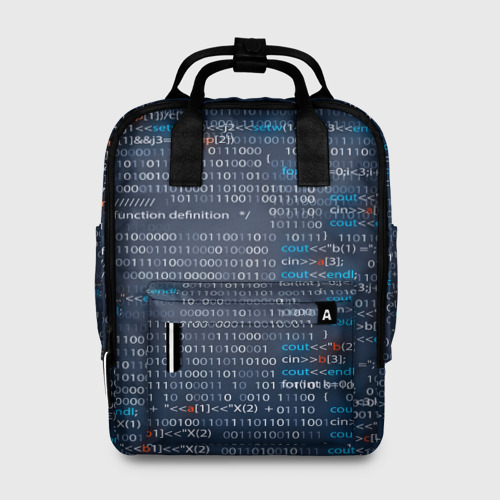 Женский рюкзак 3D с принтом Информатика, вид спереди #2