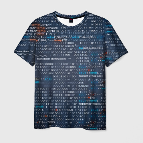 Мужская 3D футболка с принтом Информатика, вид спереди #2