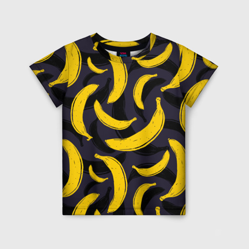 Детская футболка 3D с принтом Бананы, вид спереди #2