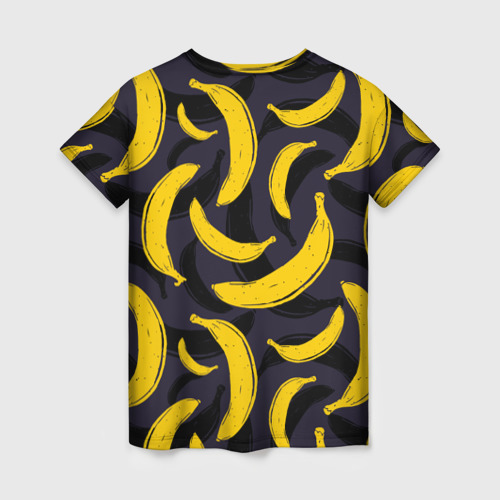Женская футболка 3D с принтом Бананы, вид сзади #1