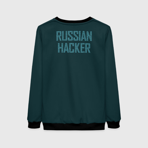 Женский свитшот 3D с принтом Русский хакер, вид сзади #1