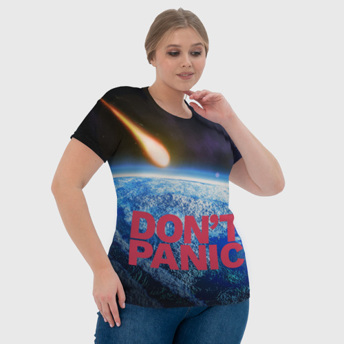 Женская футболка 3D с принтом Без паники, метеорит, фото #4