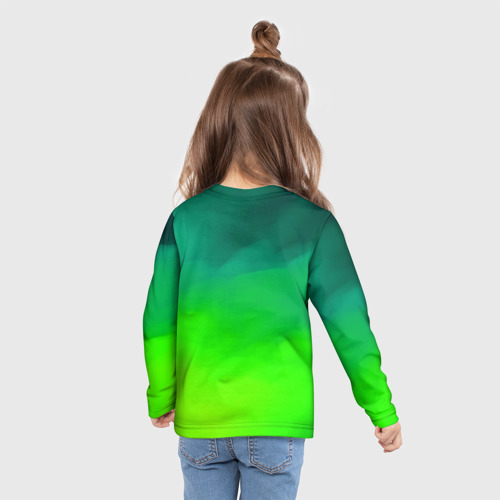 Детский лонгслив 3D с принтом Кислотный цвет, вид сзади #2