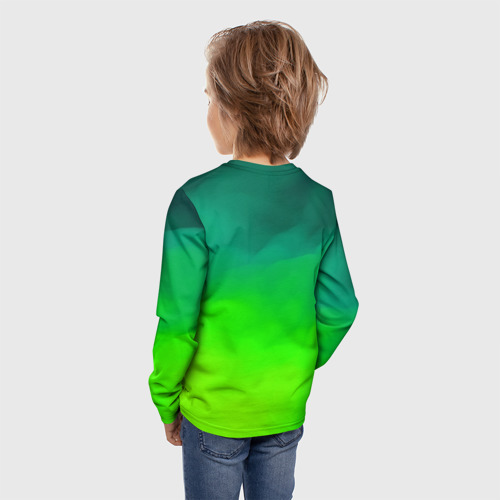 Детский лонгслив 3D с принтом Кислотный цвет, вид сзади #2
