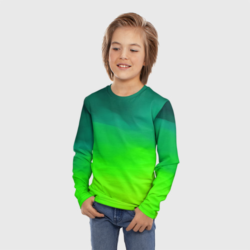 Детский лонгслив 3D с принтом Кислотный цвет, фото на моделе #1