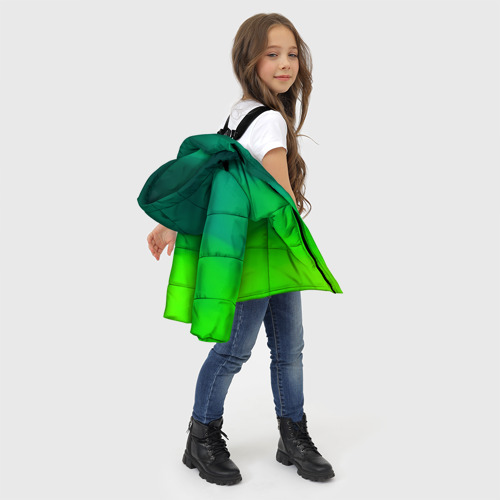 Зимняя куртка для девочек 3D с принтом Кислотный цвет, фото #4