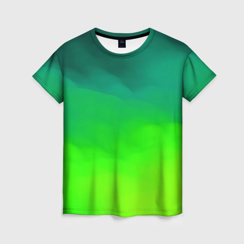 Женская 3D футболка с принтом Кислотный цвет, вид спереди #2