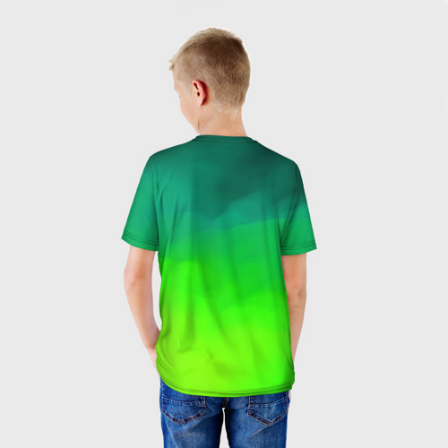 Детская 3D футболка с принтом Кислотный цвет, вид сзади #2