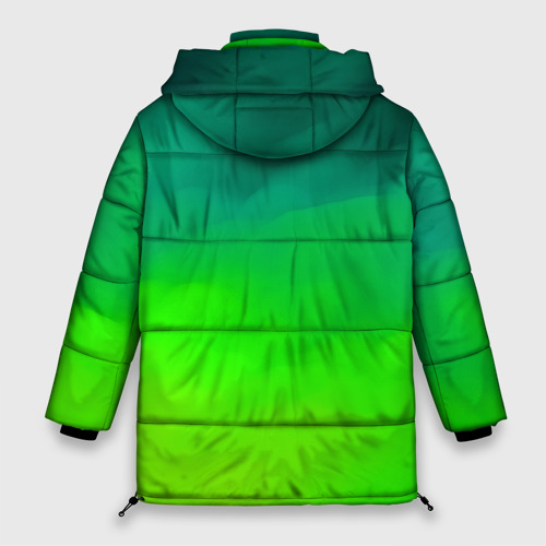 Женская зимняя куртка 3D с принтом Кислотный цвет, вид сзади #1