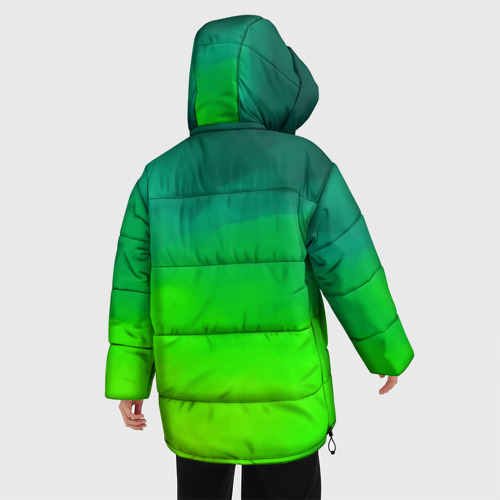 Женская зимняя куртка 3D с принтом Кислотный цвет, вид сзади #2