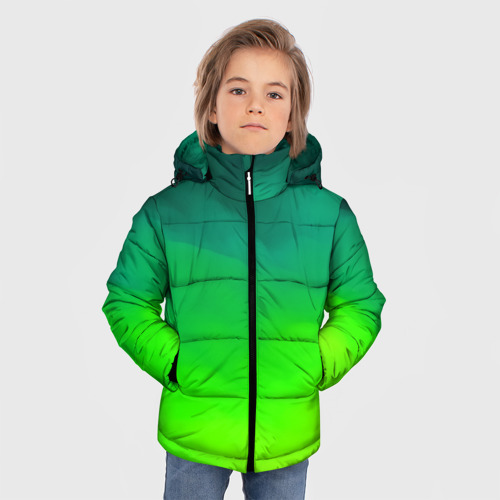 Зимняя куртка для мальчиков 3D с принтом Кислотный цвет, фото на моделе #1