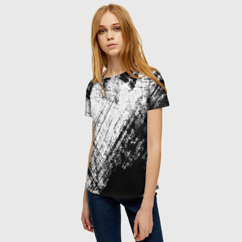 Женская футболка 3D с принтом Штриховка, фото на моделе #1