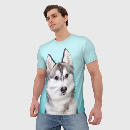 Мужская футболка 3D с принтом Blue, фото на моделе #1