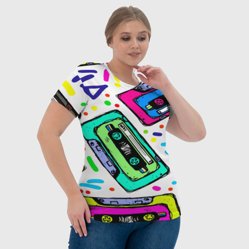 Женская футболка 3D с принтом Кассеты, фото #4