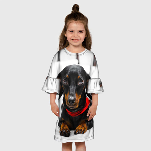 Детское платье 3D с принтом Пёсик, вид сбоку #3