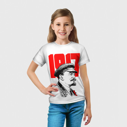 Детская футболка 3D с принтом Ленин, вид сбоку #3