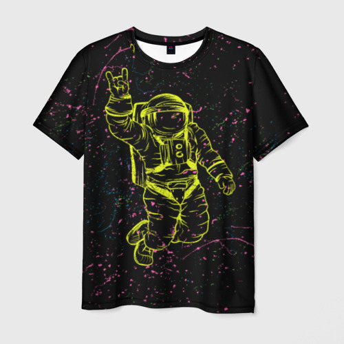 Мужская футболка 3D с принтом Космический рок, вид спереди #2