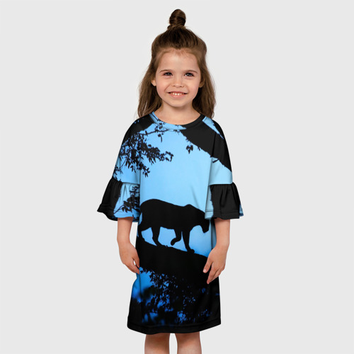 Детское платье 3D с принтом Чёрная пантера, вид сбоку #3