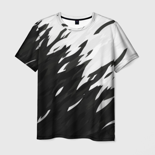Мужская футболка 3D с принтом Black & white, вид спереди #2