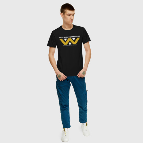 Мужская футболка с принтом Weyland-Yutani, вид сбоку #3