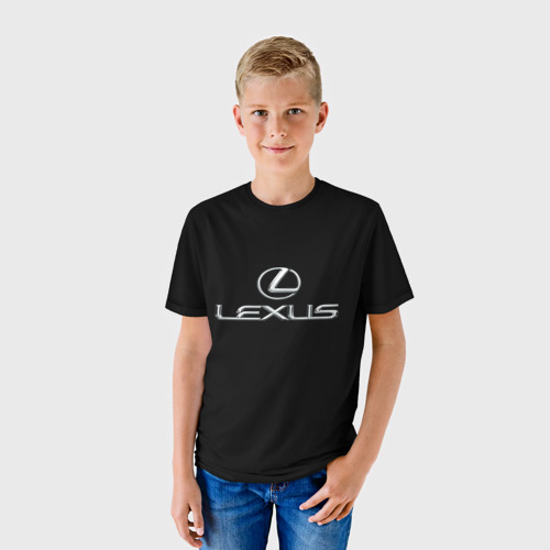 Детская футболка 3D с принтом Lexus, фото на моделе #1
