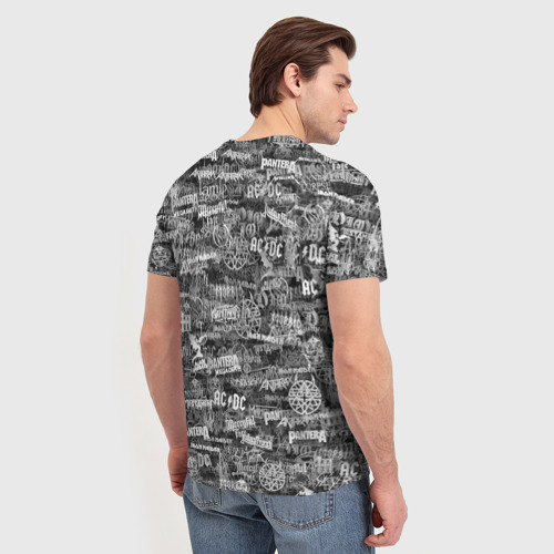 Мужская футболка 3D с принтом Хеви-метал, вид сзади #2