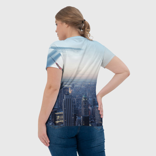 Женская футболка 3D с принтом Город New York, вид сзади #2
