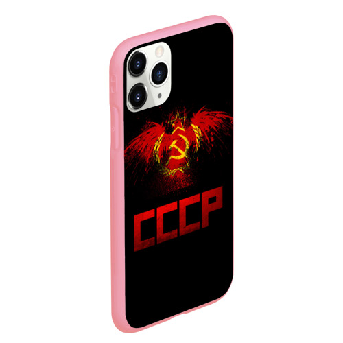 Чехол для iPhone 11 Pro Max матовый с принтом СССР орел, вид сбоку #3