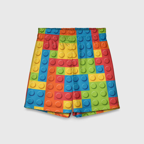 Детские спортивные шорты 3D с принтом Лего, вид спереди #2
