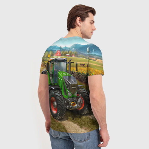 Мужская футболка 3D с принтом Farming simulator 2, вид сзади #2