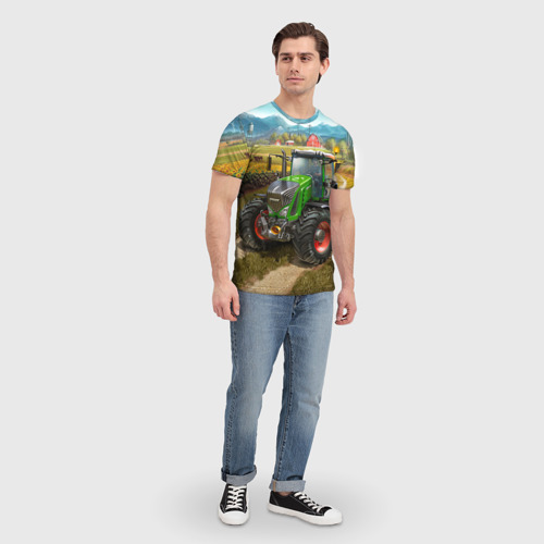 Мужская футболка 3D с принтом Farming simulator 2, вид сбоку #3