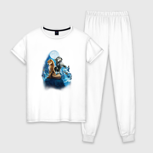 Женская пижама хлопок с принтом Альфа и Омега 2, вид спереди #2