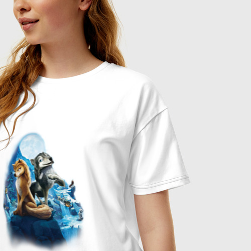 Женская футболка хлопок Oversize с принтом Альфа и Омега 2, фото на моделе #1