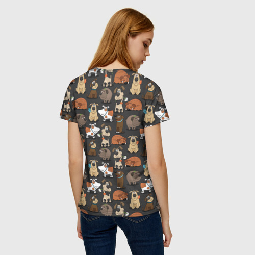Женская футболка 3D с принтом Домашние мальчики, вид сзади #2