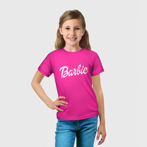 Детская 3D футболка с принтом Барби, вид сбоку #3
