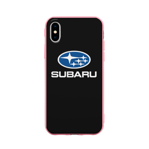 Чехол для iPhone X матовый с принтом Subaru, вид спереди #2
