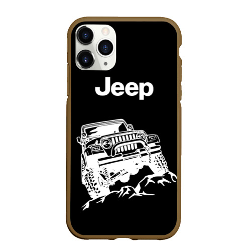 Чехол для iPhone 11 Pro матовый с принтом Jeep, вид спереди #2