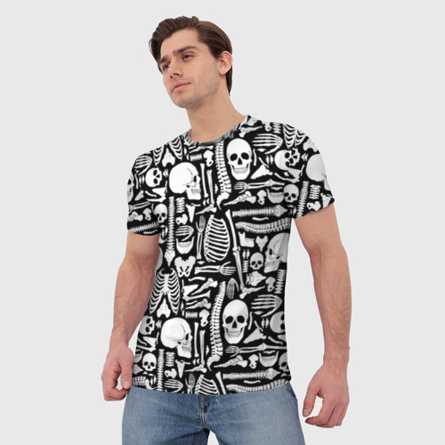 Мужская футболка 3D с принтом Кости, фото на моделе #1